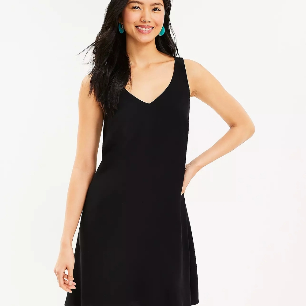 LOFT Criss Cross Back Swing Dress